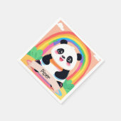 Niedlich Baby Panda Rainbow Serviette (Ecke)