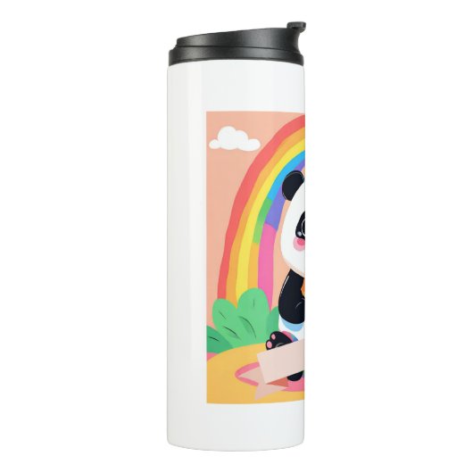 Niedlich Baby Panda Rainbow Thermosbecher (Nach links gedreht)