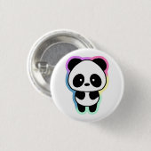 Niedlich Baby Panda - Regenbogenfarben Button (Vorne & Hinten)