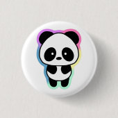 Niedlich Baby Panda - Regenbogenfarben Button (Vorderseite)