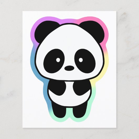 Niedlich Baby Panda - Regenbogenfarben Flyer (Vorne)