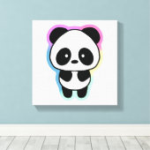 Niedlich Baby Panda - Regenbogenfarben Leinwanddruck (Insitu (Holzboden))