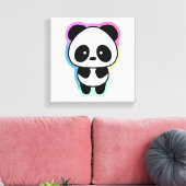 Niedlich Baby Panda - Regenbogenfarben Leinwanddruck (Insitu (Wohnzimmer))