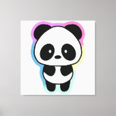 Niedlich Baby Panda - Regenbogenfarben Leinwanddruck (Vorderseite)
