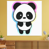 Niedlich Baby Panda - Regenbogenfarben Leinwanddruck (Insitu (Wohnzimmer))