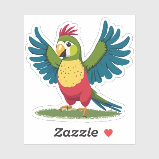 Niedlich Baby Parakeet Cartoon Aufkleber (Blatt)