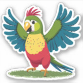 Niedlich Baby Parakeet Cartoon Aufkleber (Vorderseite)