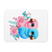 Niedlich Baby Parrot Twins Magnet (Horizontal)