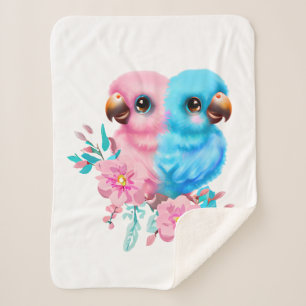 Niedlich Baby Parrot Twins Sherpadecke