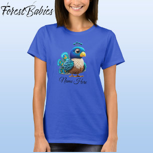 Niedlich Baby Peacock Bird Whimsical Cartoon Graph T-Shirt