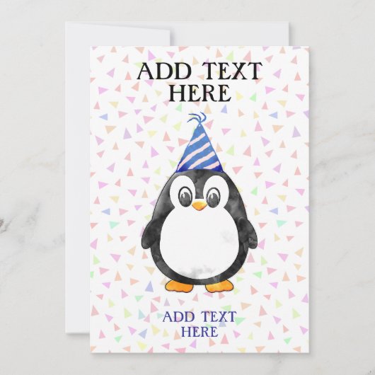 Niedlich Baby Penguiin Geburtstag Einladung (Vorderseite)