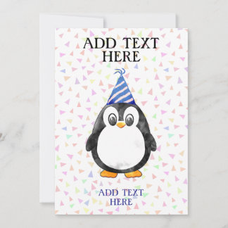 Niedlich Baby Penguiin Geburtstag Einladung