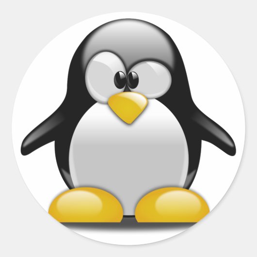 Niedlich Baby Penguin Cartoon Runder Aufkleber (Vorderseite)