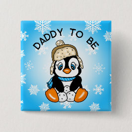 Niedlich Baby Penguin Daddy zu sein | Babydusche Button