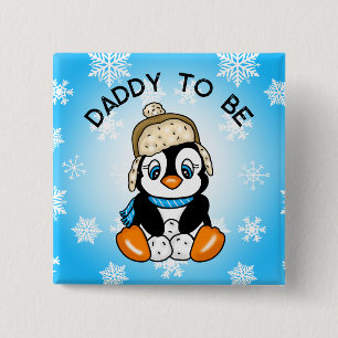 Niedlich Baby Penguin Daddy zu sein   Babydusche Button