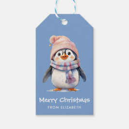 Niedlich Baby Penguin Fun Urlaub Weihnachten Geschenkanhänger