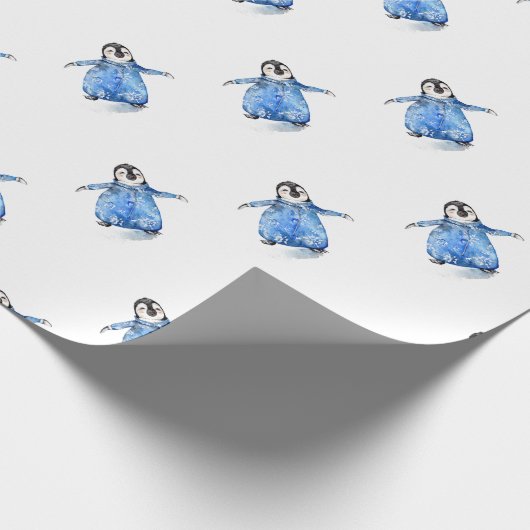 Niedlich Baby Penguin in Onsie Geschenkpapier (Ecke)