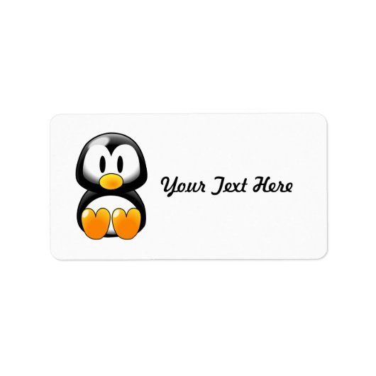 Niedlich Baby Penguin - individuell anpassbar Adressaufkleber (Vorne)