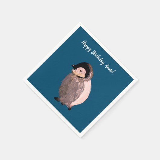 Niedlich Baby Penguin Serviette (Ecke)