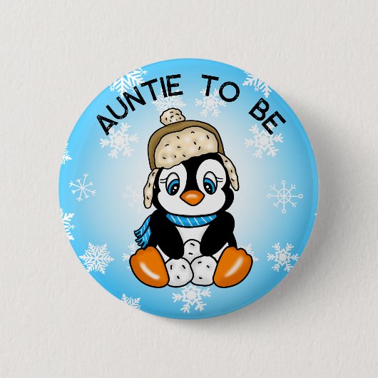 Niedlich Baby Penguin | Tasse als Babydusche Button (Vorderseite)