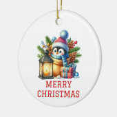 Niedlich Baby Penguin Weihnachten Keramik Ornament (Links)