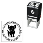 Niedlich Baby Pig Stehend #1 Name Rücksendeadresse Permastempel (Beispiel)
