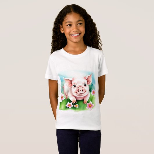 Niedlich Baby Pig T-Shirt (Vorne ganz)