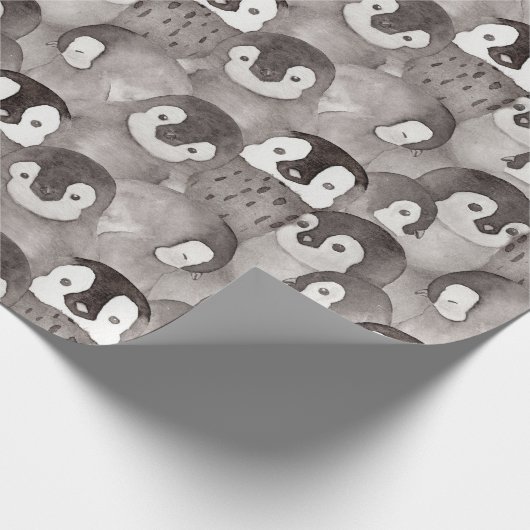 Niedlich Baby Pinguine Pattern Geschenkpapier (Ecke)