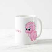 Niedlich Baby Pink Triceratops Dinosaurier Kaffeetasse (VorderseiteRechts)
