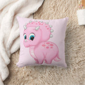 Niedlich Baby Pink Triceratops Dinosaurier Kissen (Decke)