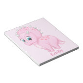 Niedlich Baby Pink Triceratops Dinosaurier Notizblock (angewinkelt)