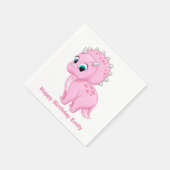 Niedlich Baby Pink Triceratops Dinosaurier Serviette (Ecke)