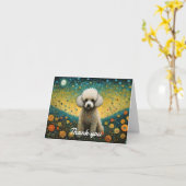 Niedlich Baby Poodle Blume Meadow Vielen Dank Karte (Gelbe Blume)