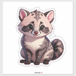 Niedlich Baby Raccoon Aufkleber