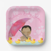 Niedlich Baby Rain Rubber Ducky's Umbrella Baby Sh Pappteller (Vorderseite)