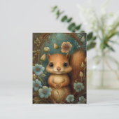 Niedlich Baby Red Squirrel Postcard Postkarte (Stehend Vorderseite)