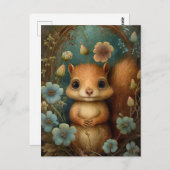 Niedlich Baby Red Squirrel Postcard Postkarte (Vorne/Hinten)