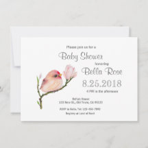Niedlich Baby Redpoll Bird Baby Shower Einladungen