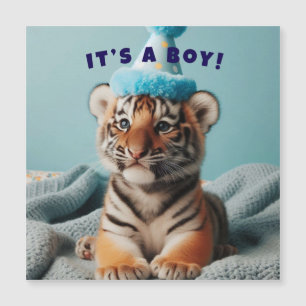 Niedlich Baby Reveal Boy Baby Tiger Magnetkarte