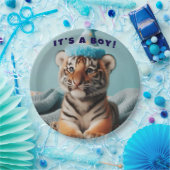 Niedlich Baby Reveal Boy Blue Baby Tiger Pappteller (Party)