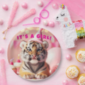 Niedlich Baby Reveal Girl Pink Baby Tiger Pappteller (Party)