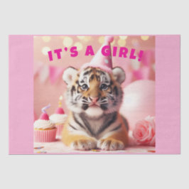 Niedlich Baby Reveal Girl Pink Baby Tiger Seidenpapier