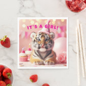 Niedlich Baby Reveal Girl Pink Baby Tiger Serviette (Beispiel)