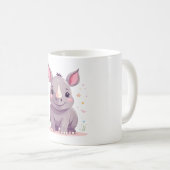 Niedlich Baby Rhino Cartoon Illustration Kaffeetasse (VorderseiteRechts)