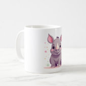 Niedlich Baby Rhino Cartoon Illustration Kaffeetasse (Vorderseite Links)