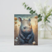 Niedlich Baby Rhino Postcard Postkarte (Stehend Vorderseite)