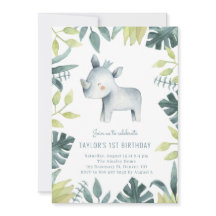 Niedlich Baby Rhinoceros Tropischer Dschungel Kind