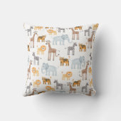 Niedlich Baby Safari Animal Watercolor Individuell Kissen (Rückseite)