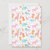 Niedlich Baby Safari Animals Kinderdusche Einladun Einladung (Rückseite)