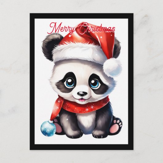 Niedlich Baby Santa Panda Weihnachtsfeiertag Postkarte (Vorderseite)